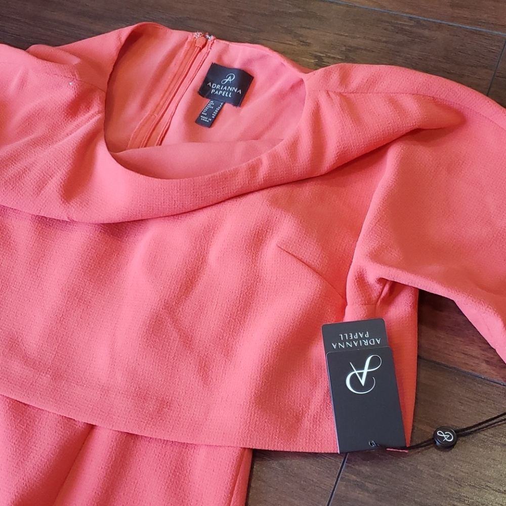 SOLD NWT Adrianna Papell cameron coral dress - Picture 5 of 9